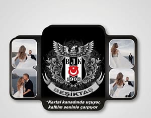 Kişiye Özel Beşiktaşlı Çiftlere Hediye Fotoğraflı Tablo